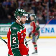 Frölundas Christian Folin deppar efter semifinal fyra i SHL mellan Frölunda och Skellefteå. 