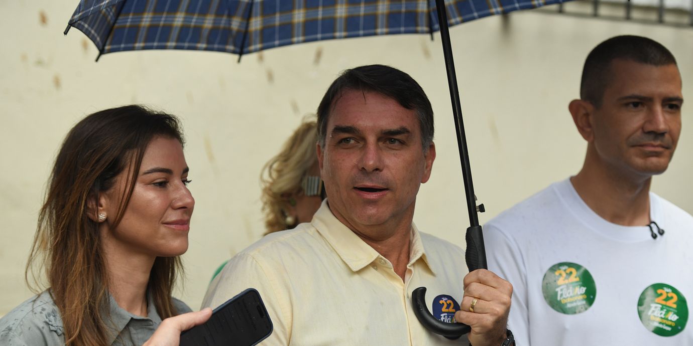 Flávio Bolsonaro på valdagen.