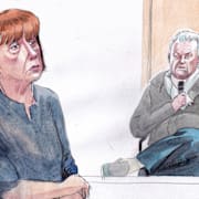 Gisele Pelicot till vänster och hennes ex-make Dominique Pelicot till höger.