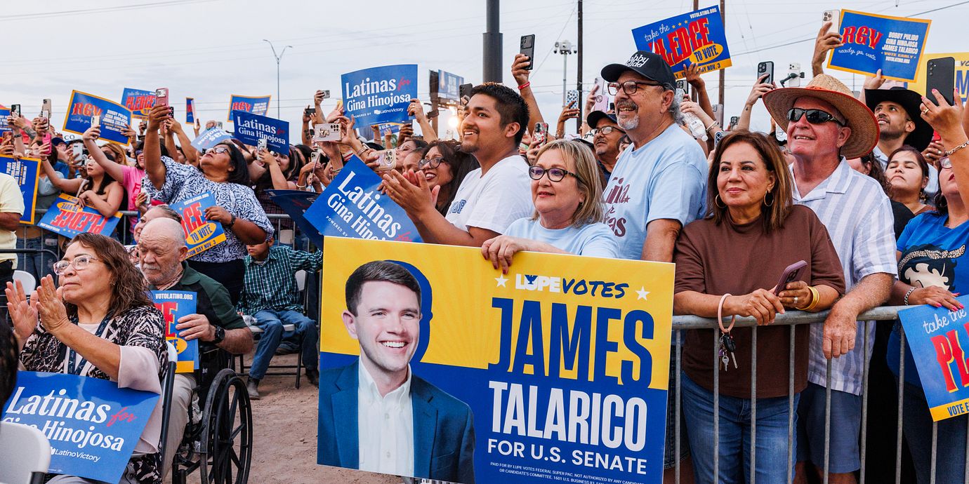 Väljare på ett kampanjevent av organisationen Voto Latino i Texas.