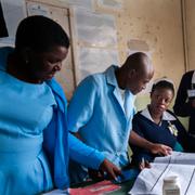 Vaccinationsmottagning i Malawi under pilotprojektet som WHO organiserade/Arkivbild