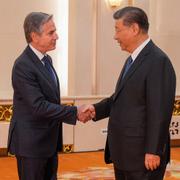 USA:s utrikesminister Antony Blinken och Kinas president Xi Jinping. 