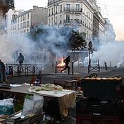 Bild från protesterna i Paris.