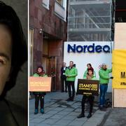 Sasja Beslik (arkivbild) /Greenpeaces demonstration utanför Nordeas kontor på torsdagen.