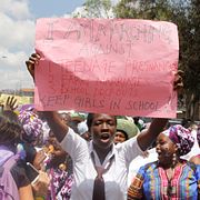 Protestmarsch mot könsstympning, barnäktenskap och sexuella trakasserier i Nairobi, 2015.