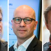 Finansminister Magdalena Andersson,  Ola Pettersson, chefsekonom, LO, och Robert Boije, samhällspolitisk chef, Saco