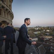 Johan Forssell under ett besök i Schweiz i april.