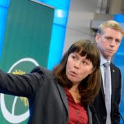 Miljöpartiets språkrör Åsa Romson tillsammans med Per Bolund, partiets ekonomiskpolitiske talesperson