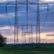 Högspänningsledningar i Elprisområde 4 (SE4) utanför Gårdstånga i april 2026.