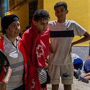 Ensamkommande barn från Marocko i Ceuta den 31 juli 2026.