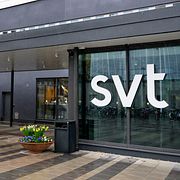 Exteriör och logga på SVT, Sveriges television.