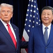 Donald Trump med Xi Jinping.