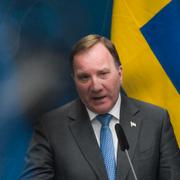 Stefan Löfven och Dan Eliasson vid en pressträff. Arkivbild.