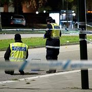 Polisens kriminaltekniker på plats i Malmö efter mordet. 