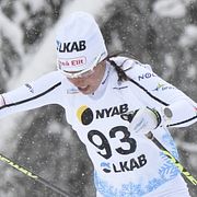 Charlotte Kalla under Sverigepremiären i skidor Gällivare i november.