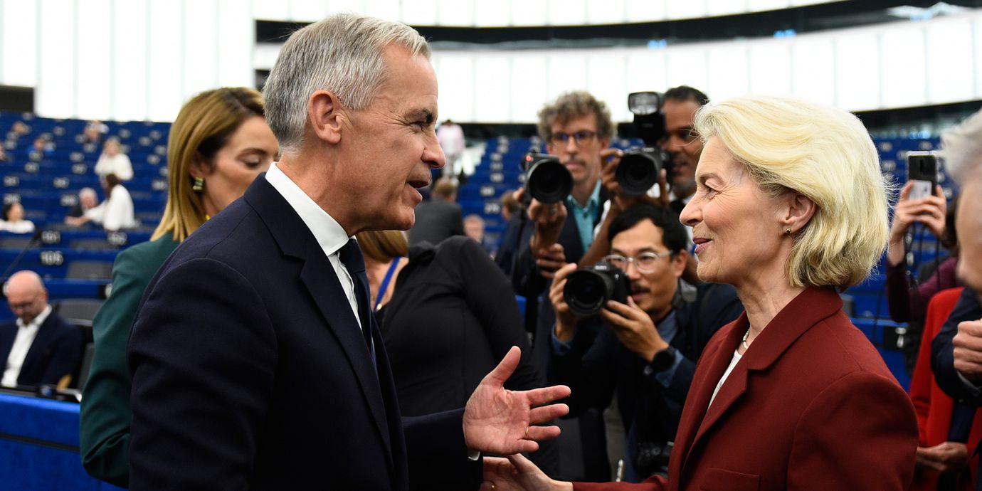 Kanadas premiärminister Mark Carney och EU-kommissionens ordförande Ursula von der Leyen.
