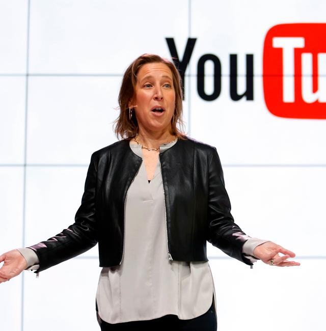 YouTube CEO Susan Wojcicki speaks during the introduction of YouTube TV at YouTube Space LA on Feb. 28, 2017, in Los Angeles. Reed Saxon / AP