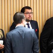 SD:s Jimmie Åkesson och Björn Söder under talmansvalet på måndagen.