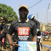 Bilden är från en informationskampanj om ebolaviruset i östra Kongo-Kinshasa under fredagen.