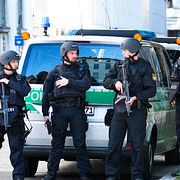 Polisinsatsen i München efter larmet om en beväpnad man. 