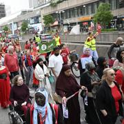 Demonstration för Gaza i Stockholm.