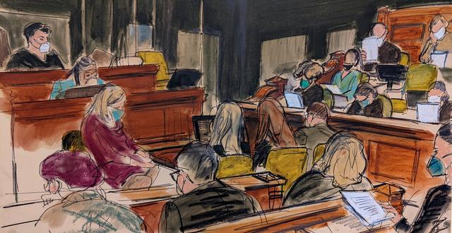 En illustration från rättegången mot Ghislaine Maxwell. Elizabeth Williams / AP