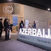 The Azerbaijan pavilion during the COP29 climate conference in Baku on Nov. 11. The United Nations climate change conference runs through Nov. 22.