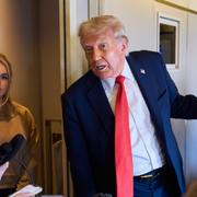 Donald Trump ombord på Air Force One, 18 september. 