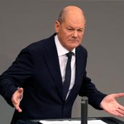 Förbundskansler Olaf Scholz under onsdagen.