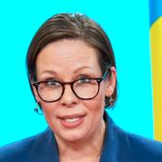 Maria Malmer Stenergard (M) under en presskonferens i Berlin i tisdags. 