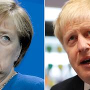 Angela Merkel och Boris Johnson. 