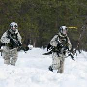 Illustrationsbild. Finska jägarsoldater under övning tillsammans med svenska förband i Hetta i norra Finland.