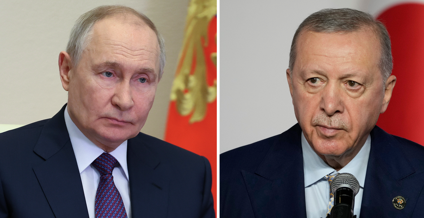 Rysslands Vladimir Putin och Turkiets Recep Tayyip Erdoğan.