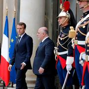 Emmanuel Macron tillsammans med Haider al-Abadi 