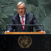 António Guterres under talet.  Richard Drew / AP