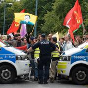 Arkivbild juli 2015, kurdisk demonstration utanför Turkiets ambassad i Stockholm
