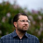 Sverigedemokraternas partiledare Jimmie Åkesson (SD) under politikerveckan i Almedalen.