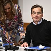 Sveriges EU-minister Jessica Rosencrantz och Statsminister Ulf Kristersson (M).