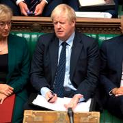 Handelsminister Andrea Leadsom, Boris Johnson och finansminster Sajid Javid.