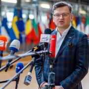 Ukrainas utrikesminister Dmytro Kuleba på besök i Bryssel. 