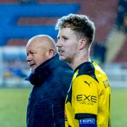 Häckens tränare Per-Mathias Högmo och Samuel Gustafson 