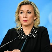 Arkivbild på Maria Zakharova, talesperson för det ryska utrikesdepartementet.
