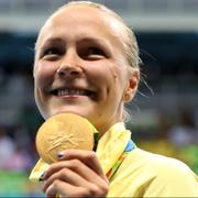 Sarah Sjöström tog guld på 100 meter fjäril i måndags.