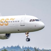 Ett plan på väg in för landning på Malmö Airport i augusti.