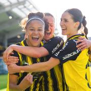 Häckens Felicia Schröder jublar efter 4-3.