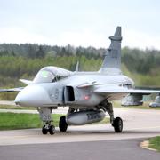 Ett Gripenplan under en tidigare övning. 