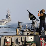 Hangarfartyget USS Dwight D. Eisenhower i Hormuzsundet 2023.