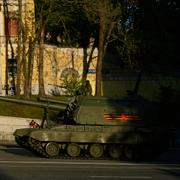 Rysk stridsvagn vid Röda torget. Illustrationsbild.