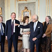 Arkivbild från 2023: Kungen ihop med representanter för familjen Wallenberg. 