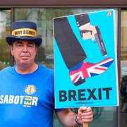 Antibrexit-aktivisten Steve Bray i mars i år. 